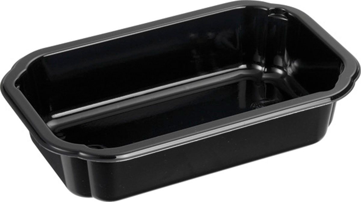 CPET-Schale 370 ml · 160×103×35 mm · Schwarz · CPET