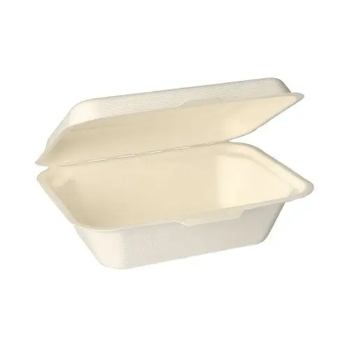 Menübox aus Zuckerrohr pure ungeteilt 6 x 18 x 12,5 cm weiß