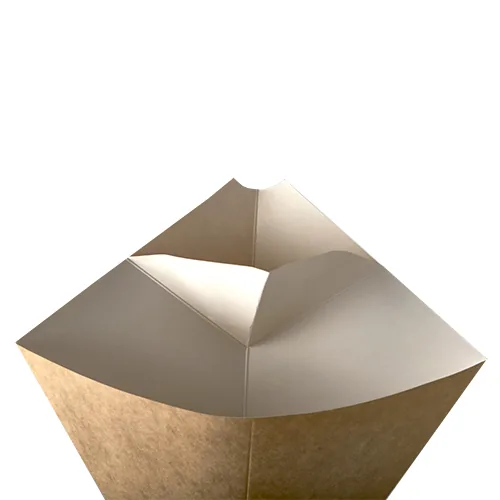 Spitztüte mit Dip-Ecke 100 g · 195×165 mm · Braun/Weiß · Karton