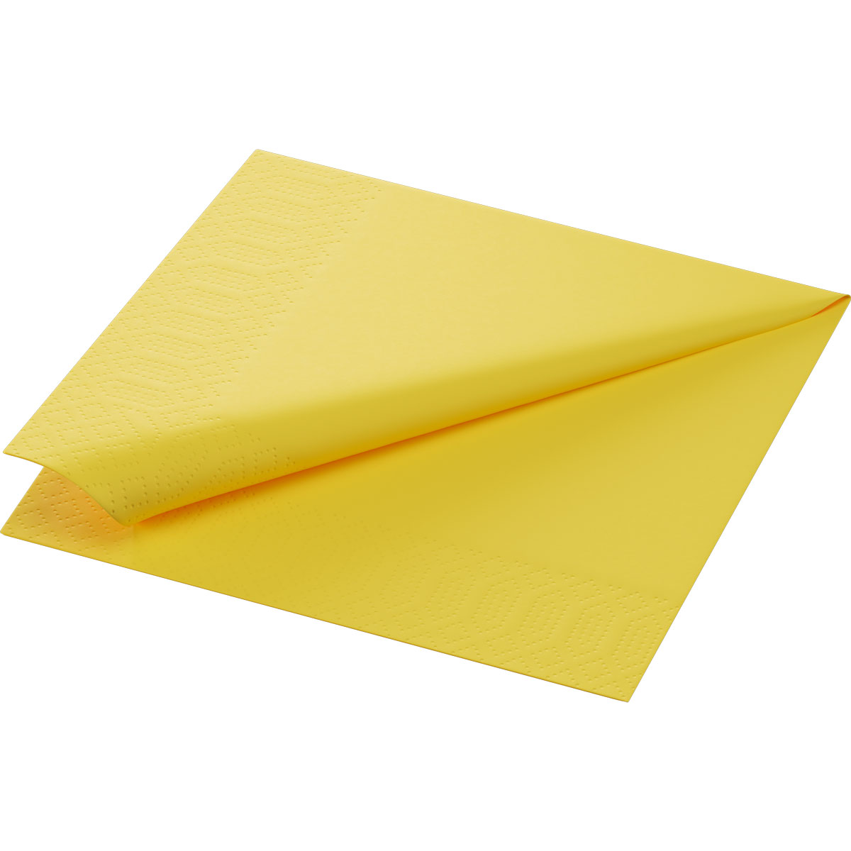 Serviette · 33×33 cm · Gelb · 3-lagig · 1/4 Falz · Tissue