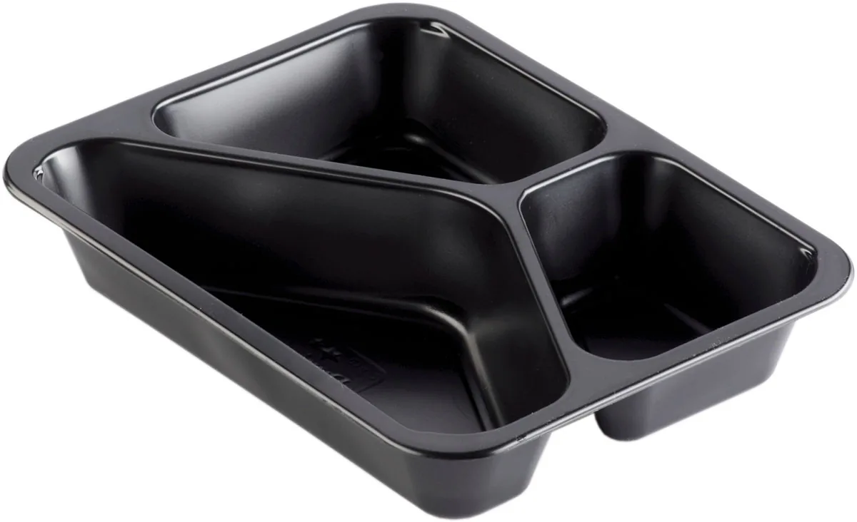 PP-Schale Caterline 745/930/1090 ml · 227×178 mm · Schwarz · PP · 3-Teilung