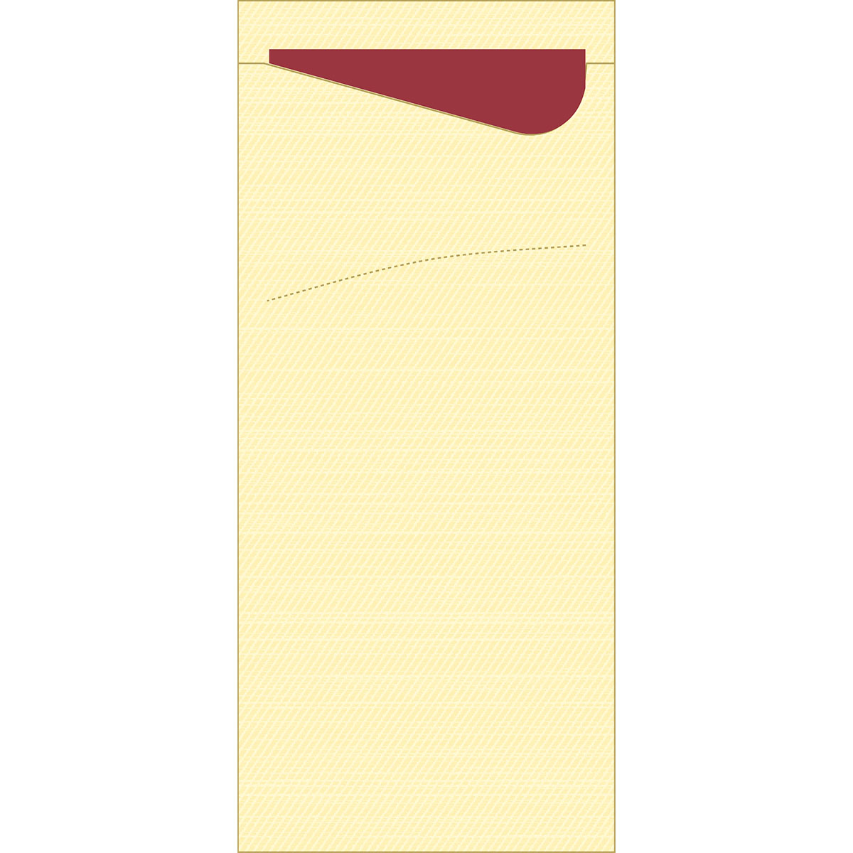 Bestecktasche · 8,5×19 cm · Cream · 2-lagig · inkl. Serviette Bordeaux · Tissue