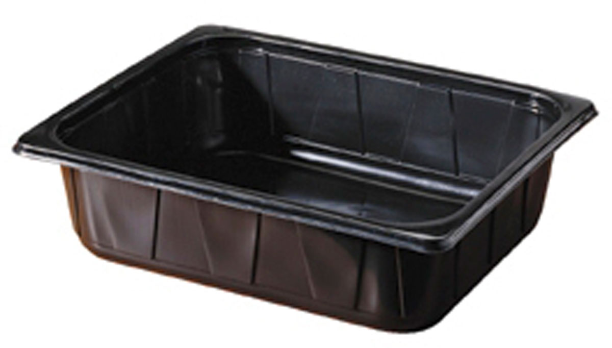 PP-Schale 1/2 GN 325×265×80 mm Schwarz ungeteilt