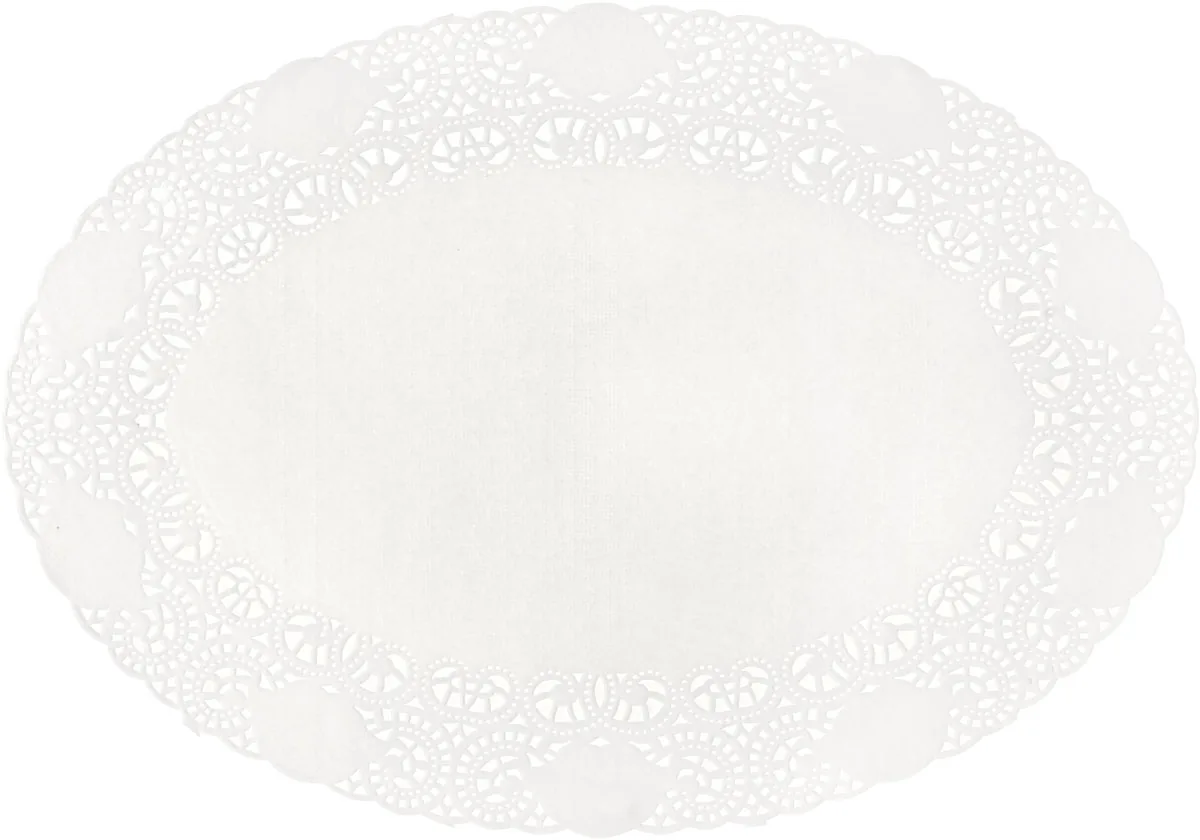 Tortenspitze oval · 240×170 mm · Weiß · Kraftpapier
