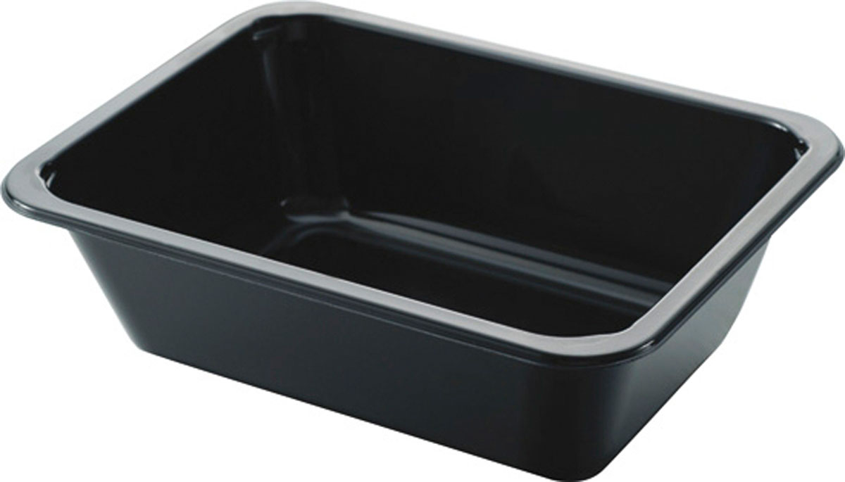 CPET-Schale 670 ml · 171×127×50 mm · Schwarz · CPET