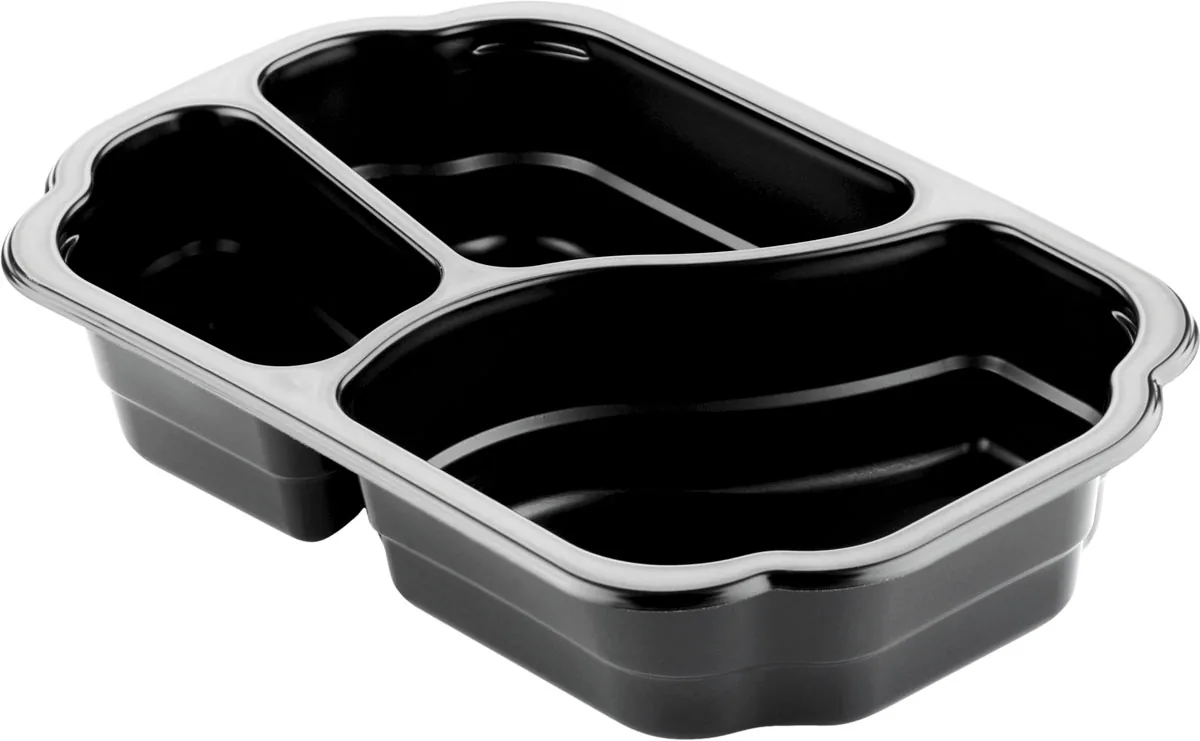 PP-Schale Take-Away 550|350|200 ml · 250×159×48 mm · Schwarz · PP/Mineral