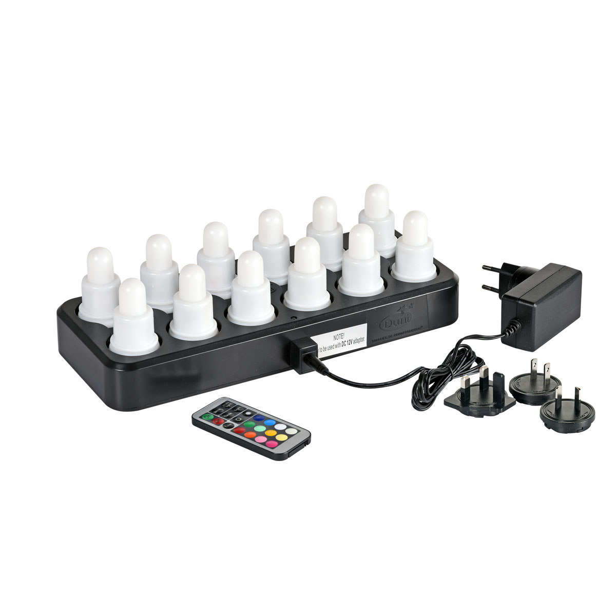 LED-Set Plug Flex, mehrfarbig/warmweiß, wiederaufladbar, 12 Stück