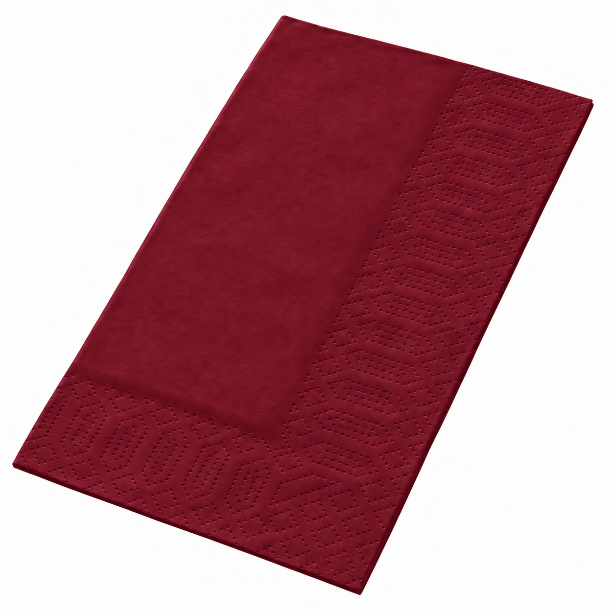 Serviette · 40×40 cm · Bordeauxrot · 2-lagig · 1/8 Buchfalz · Tissue