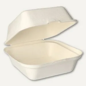 Burgerbox 1680 ml · 150×140×80 mm · Weiß · Bagasse