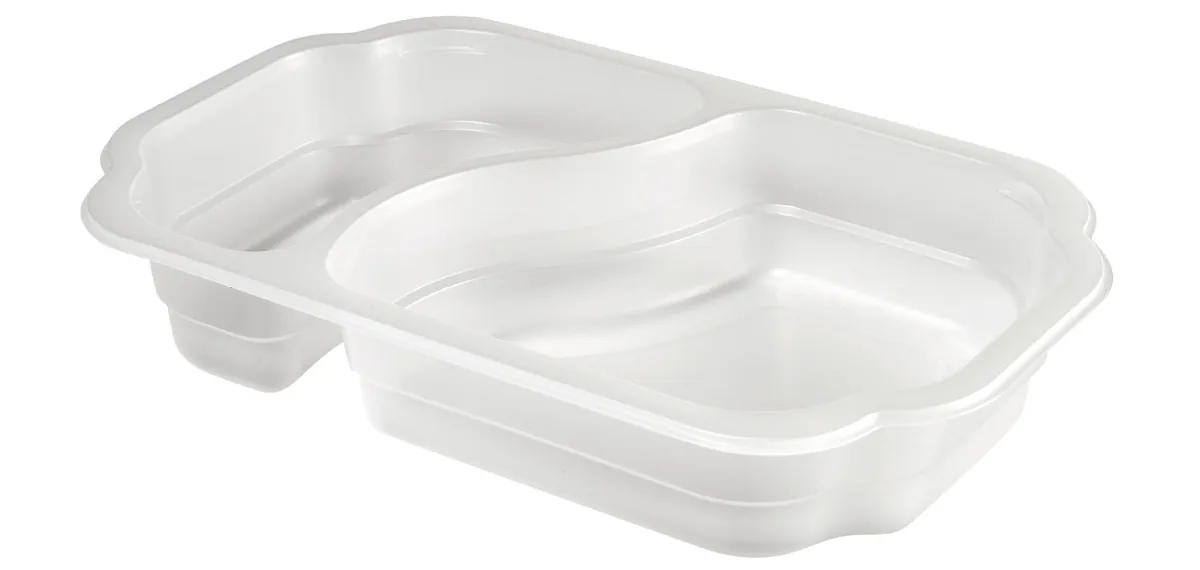 Kunststoff Schale Take-AwayPlus 1100 ml · 250×159×45 mm · Transparent · PP · 2-Teilung