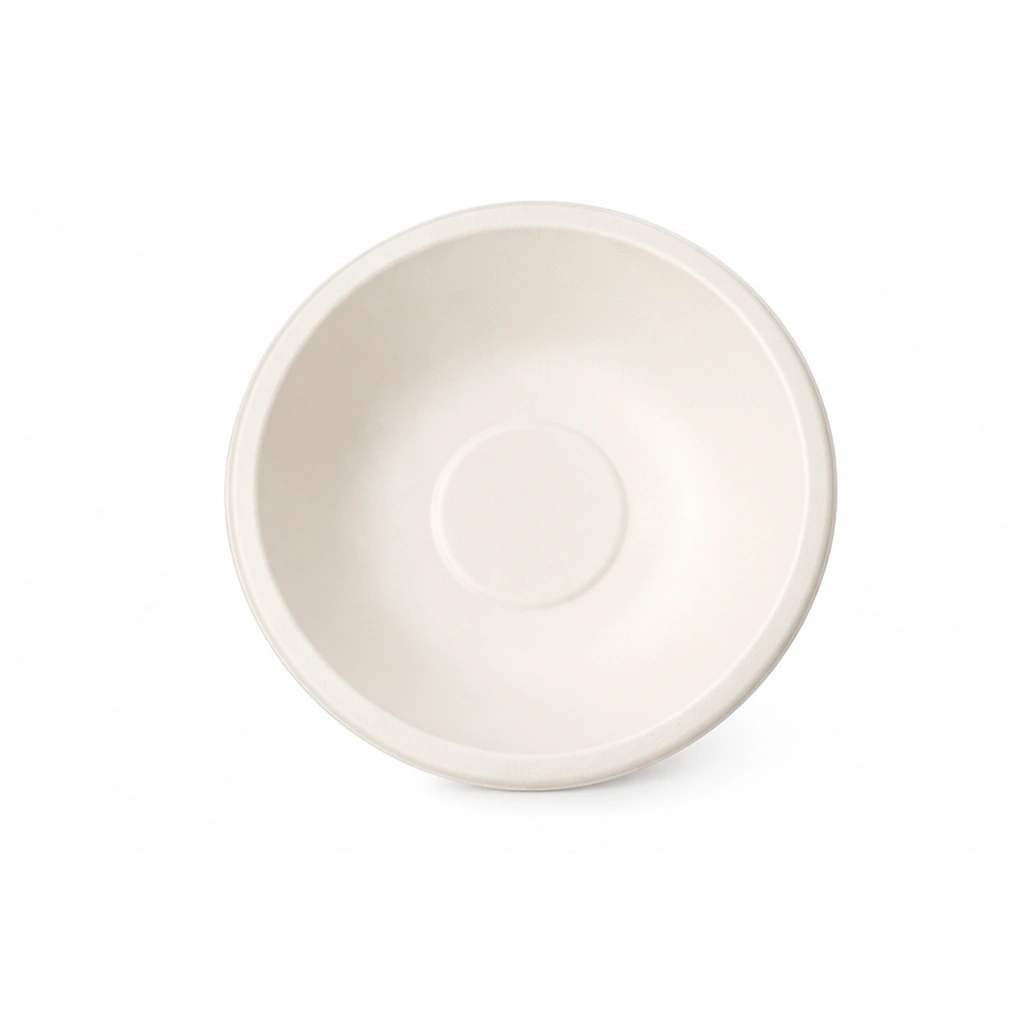 Terrine 350 ml · Weiß · Bagasse · Flach