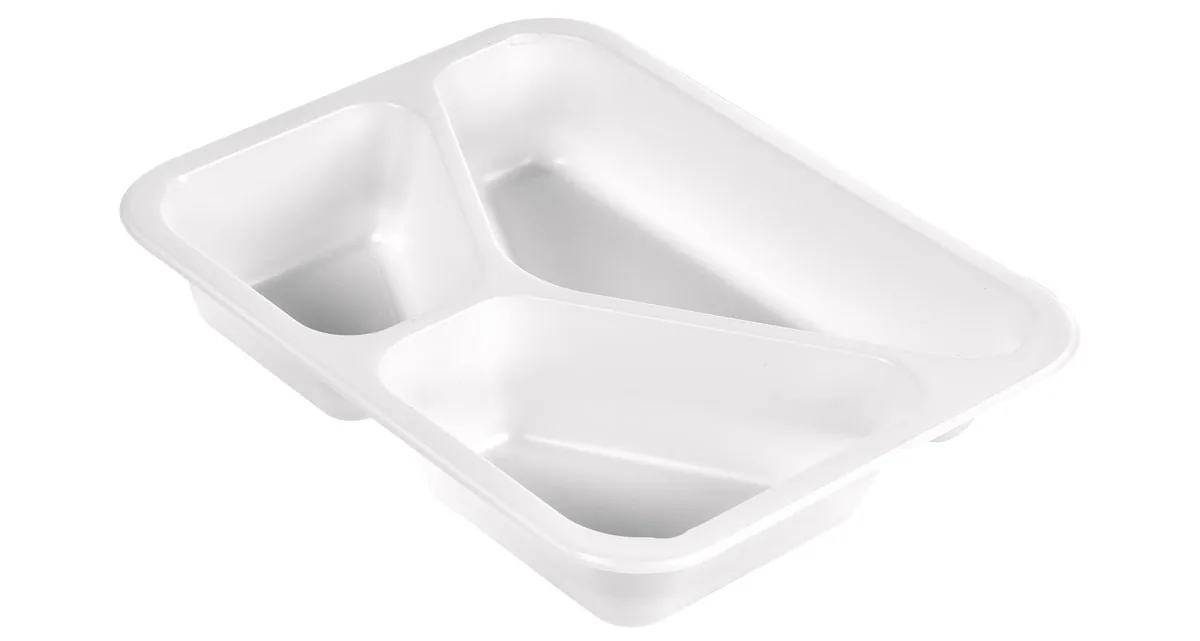 Siegelschale Caterline Plus 1090 ml · 227×178×50 mm · Transparent · PP · 3-Teilung