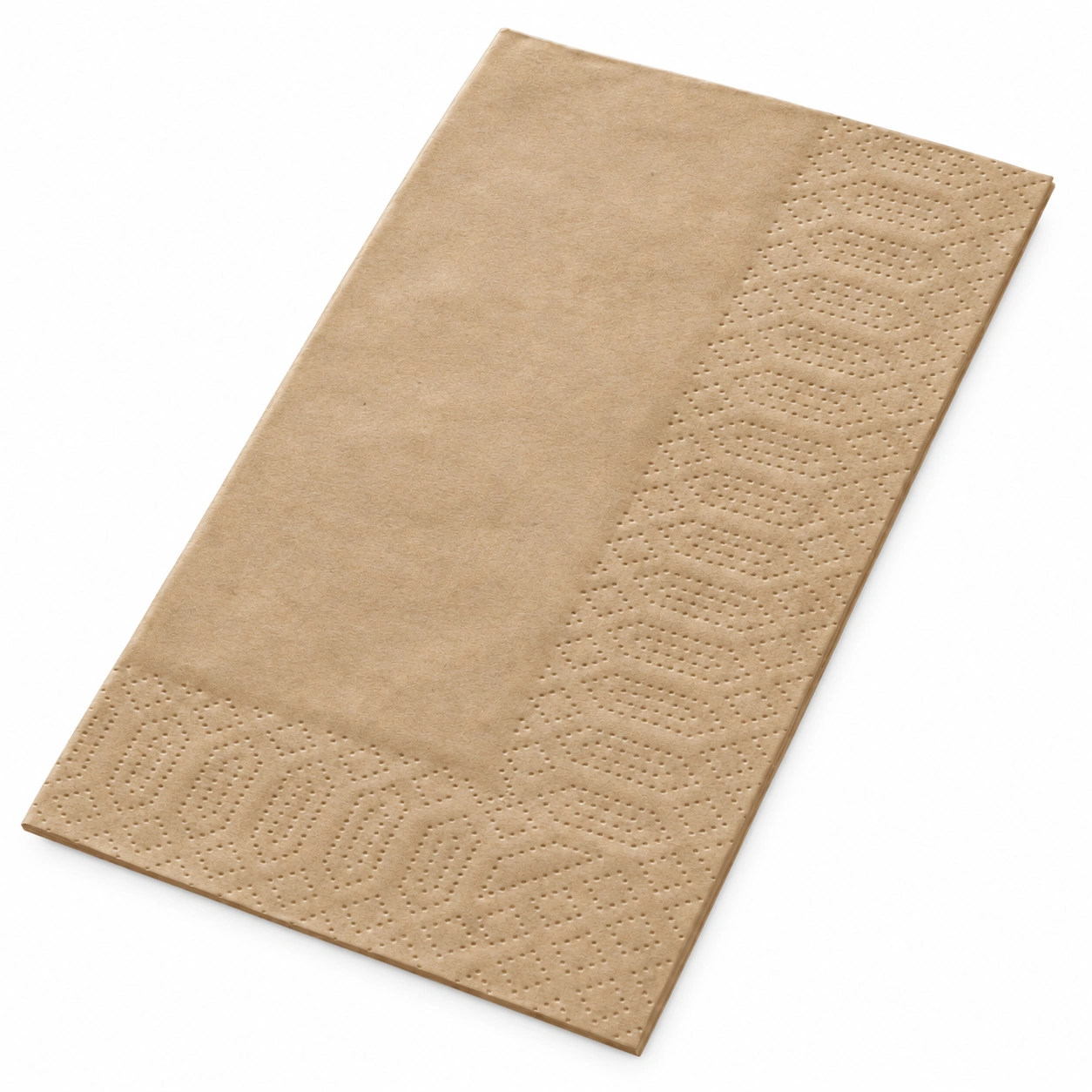 Serviette · 40×40 cm · Naturbraun · 2-lagig · 1/8 Buchfalz · Tissue