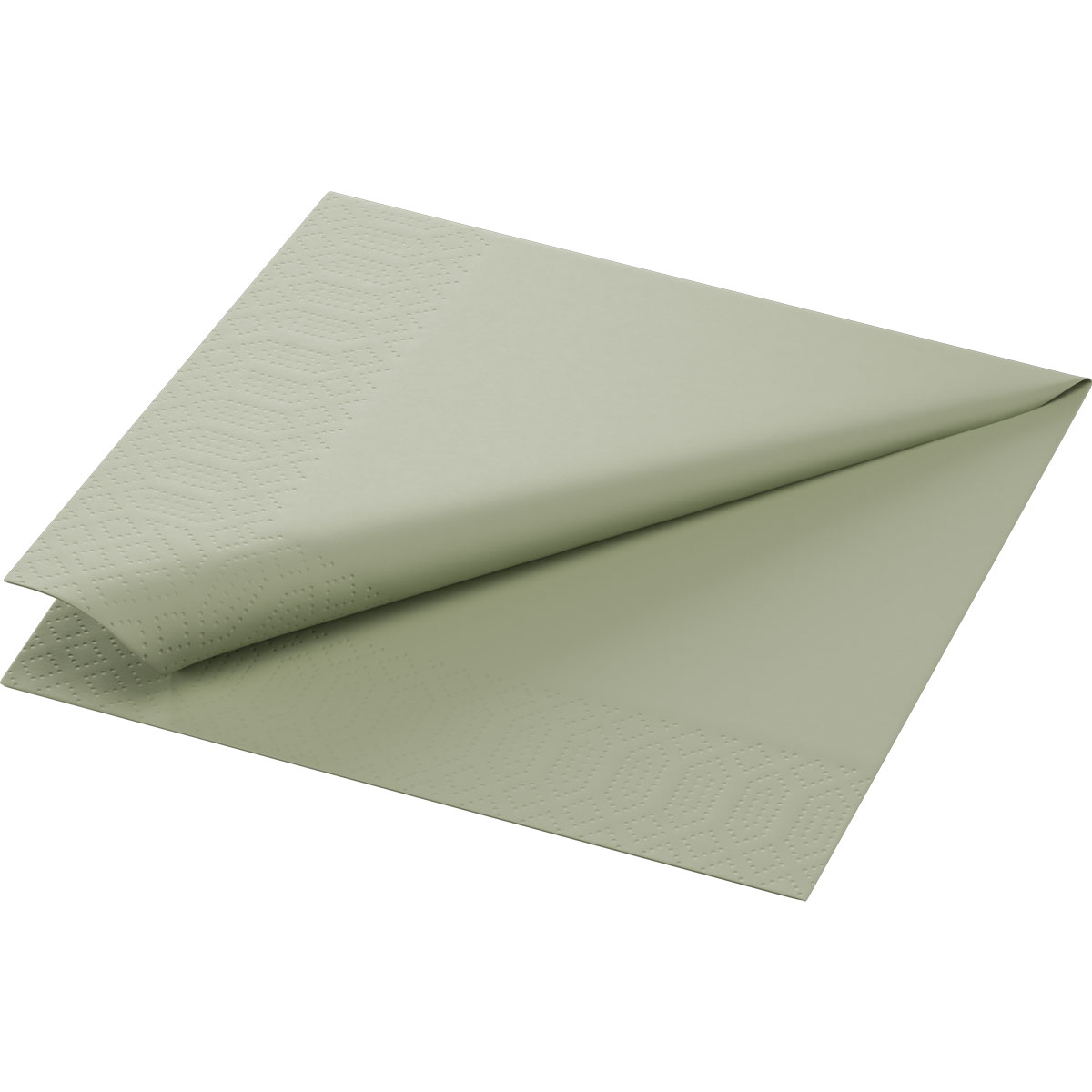 Serviette · 33×33 cm · Pistaziengrün · 3-lagig · 1/4 Falz · Tissue