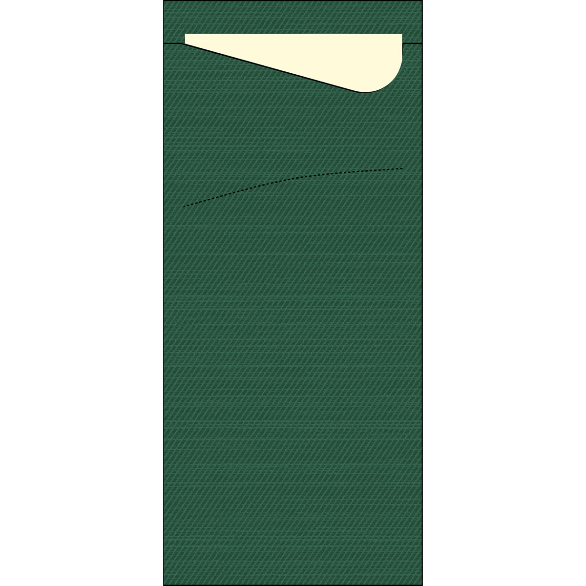 Bestecktasche · 8,5×19 cm · Jägergrün · 2-lagig · inkl. Serviette cream · Tissue