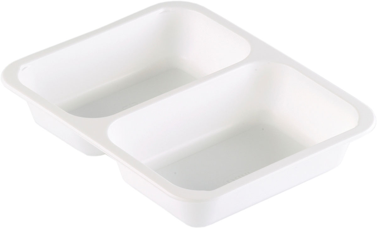 PP-Schale Caterline 227×178×40 mm - 550|480 ml - Weiß - 2-Teilung