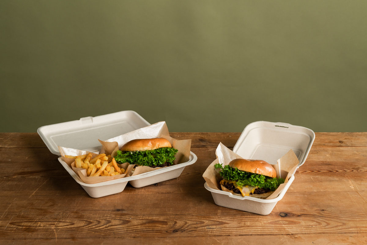 Snackbox - 475 ml - 150×150×40 mm - Braun - ungeteilt