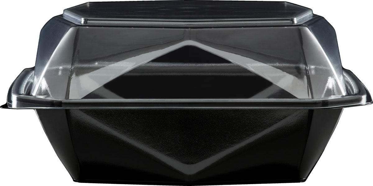 Octaview 185x185x90 mm - 800 ml - Schwarz ungeteilt
