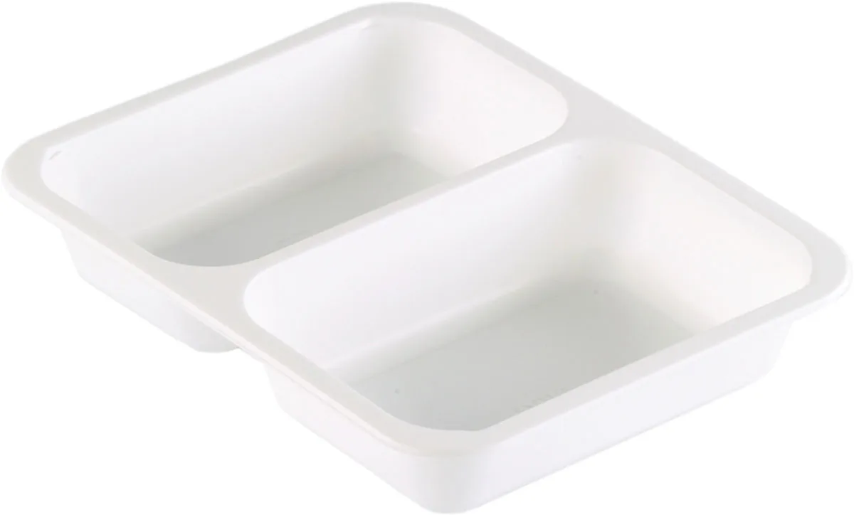 PP-Schale Caterline 227×178×40 mm - 550|480 ml - Weiß - 2-Teilung