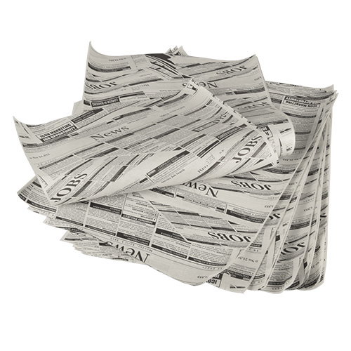 Einschlagpapier · 350×250 mm · Newsprint schwarz/weiß · Pergamentersatz