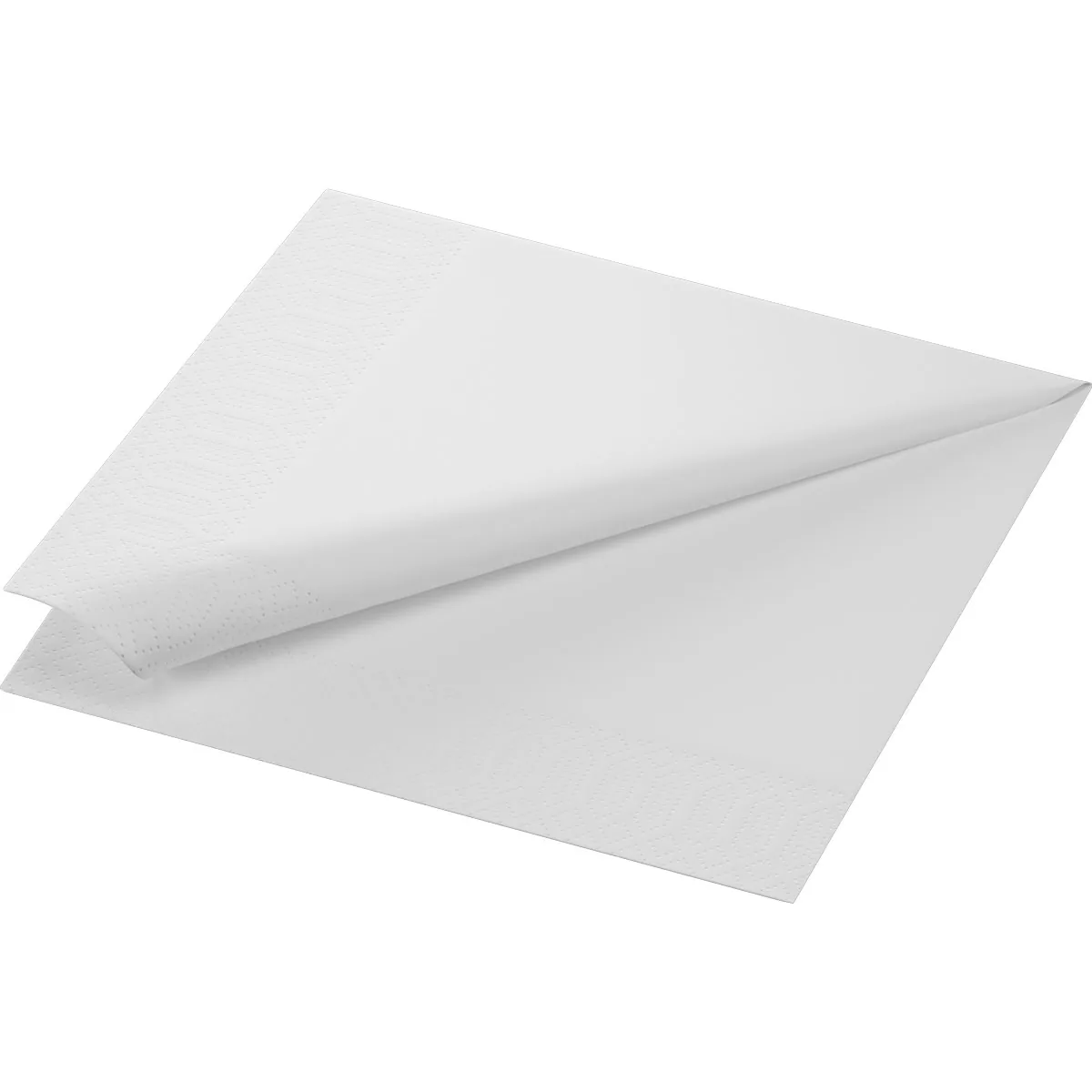 Serviette · 40×40 cm · Weiß · 2-lagig · 1/4 Falz · Tissue