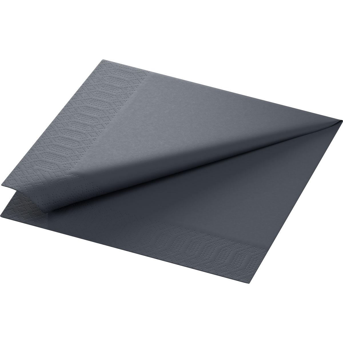 Serviette · 40×40 cm · Schwarz · 3-lagig · 1/4 Falz · Tissue