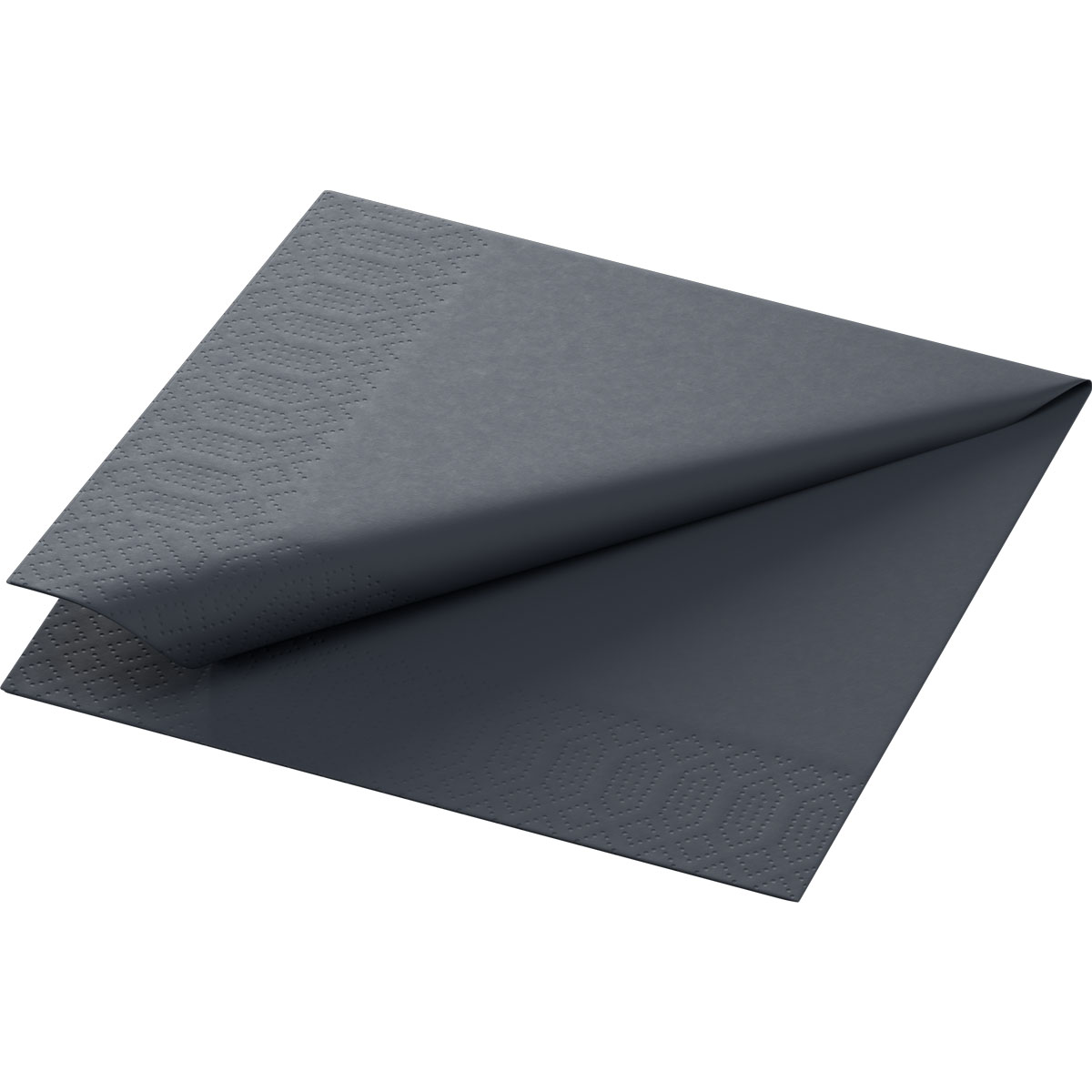 Serviette · 24×24 cm · Schwarz · 3-lagig · 1/4 Falz · Tissue
