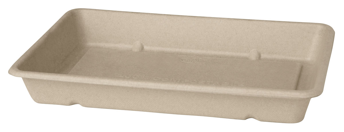 Menübox 850 ml · 230×155×36 mm · Braun · Bagasse