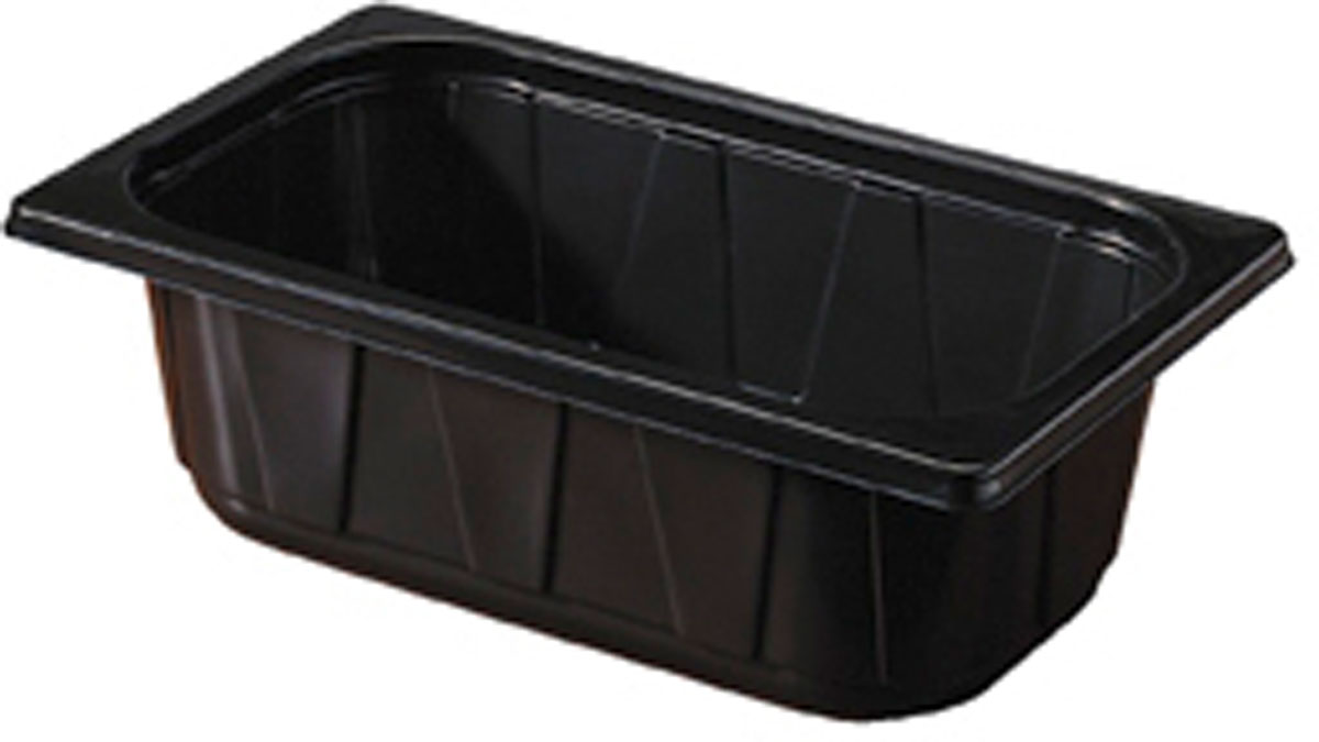 PP-Schale 1/4 GN 265×161×80 mm Schwarz ungeteilt