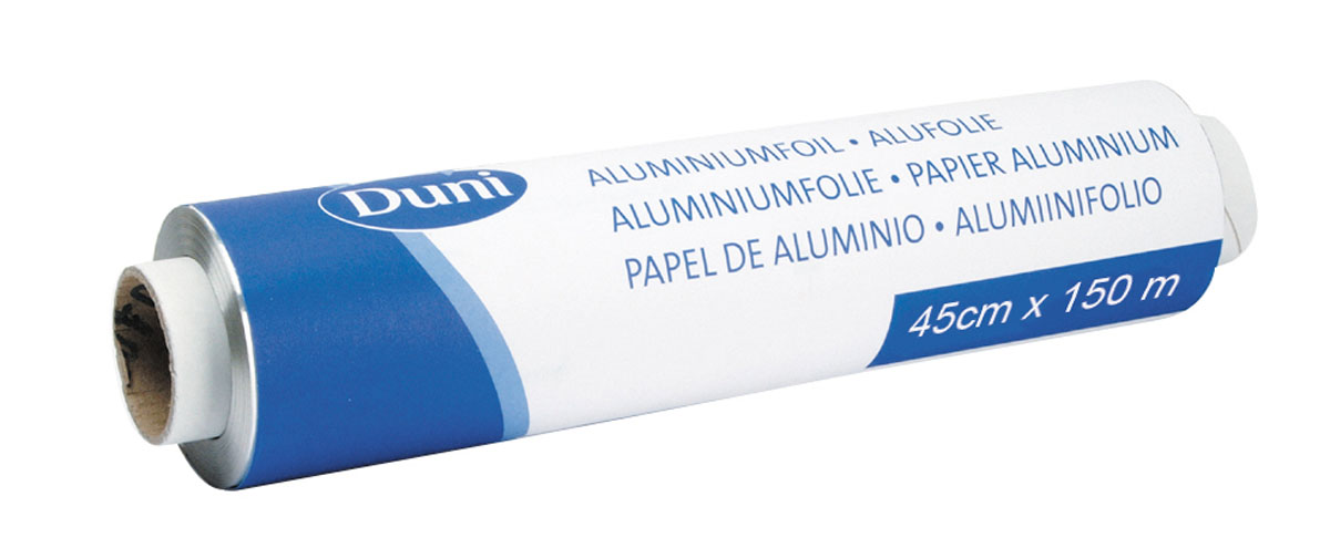 Aluminiumfolie Nachfüllrolle 0,45 x 150 m, 12 µ Silber