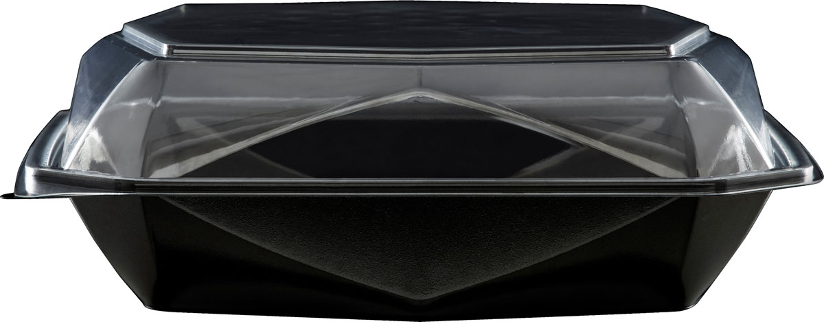 Octaview 225x225x80 mm - 1150 ml - Schwarz ungeteilt