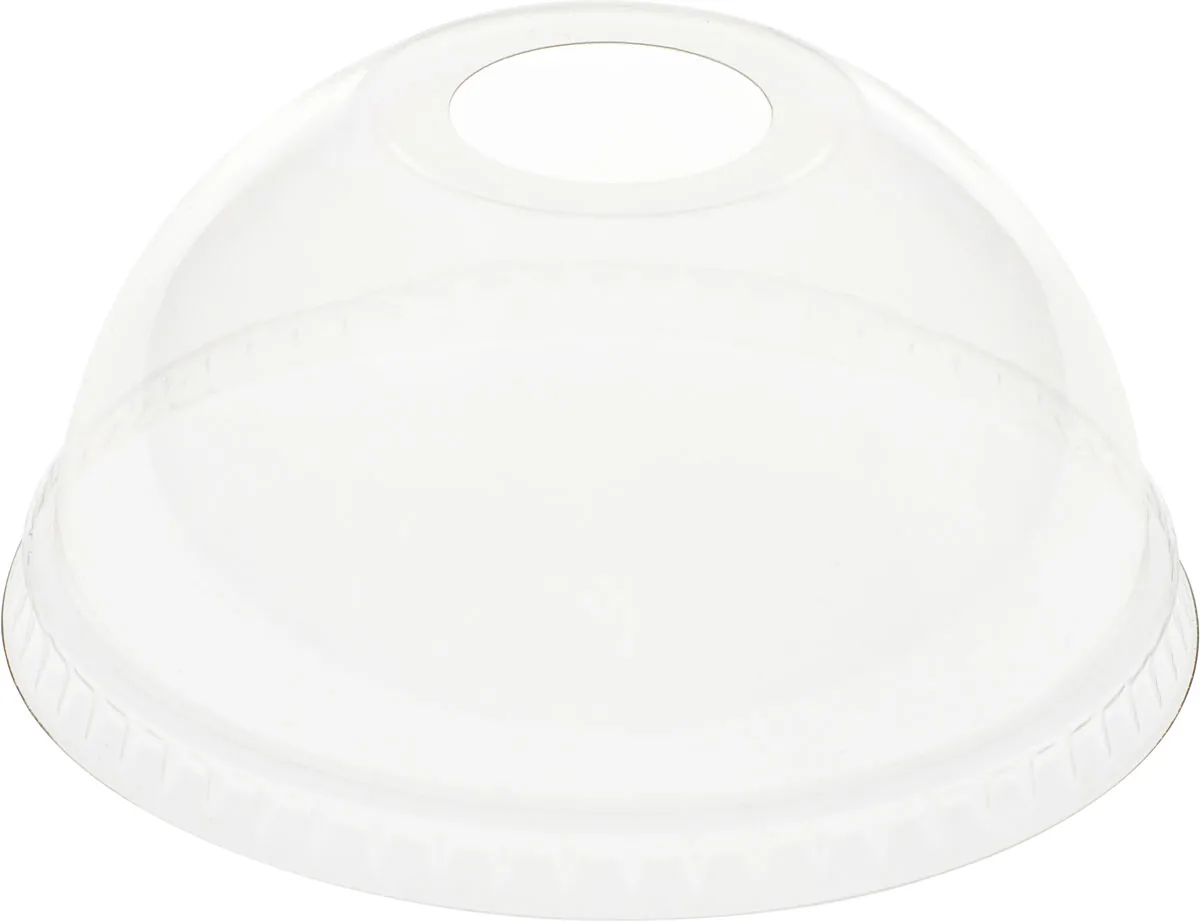 Kuppeldeckel mit Trinköffnung · 94×94×50 mm · Transparent · rPET