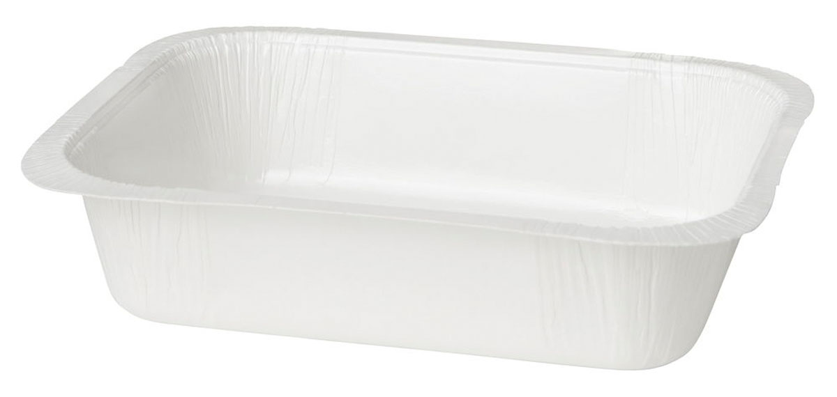 Karton/PET Schale 186×136×45 mm Weiß ungeteilt