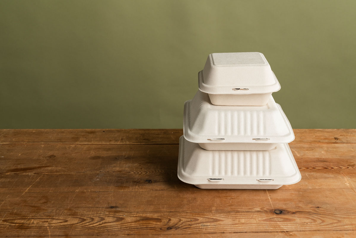 Menübox - 1200 ml - 230×230×40 mm - Braun - ungeteilt
