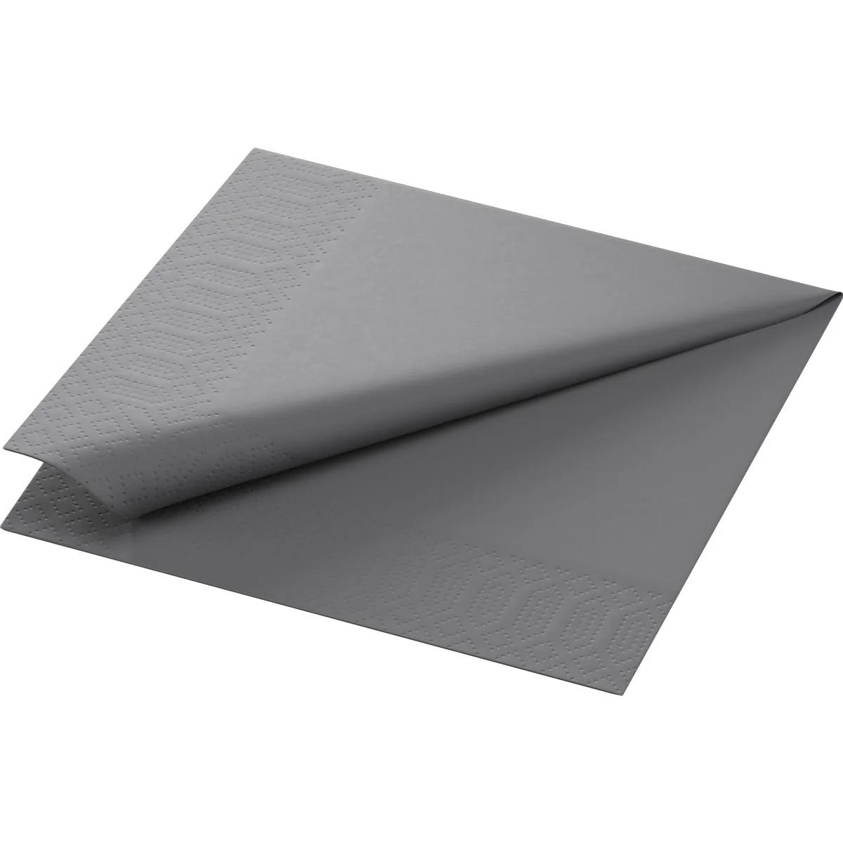 Serviette · 33×33 cm · Granite Grey · 3-lagig · 1/4 Falz · Tissue