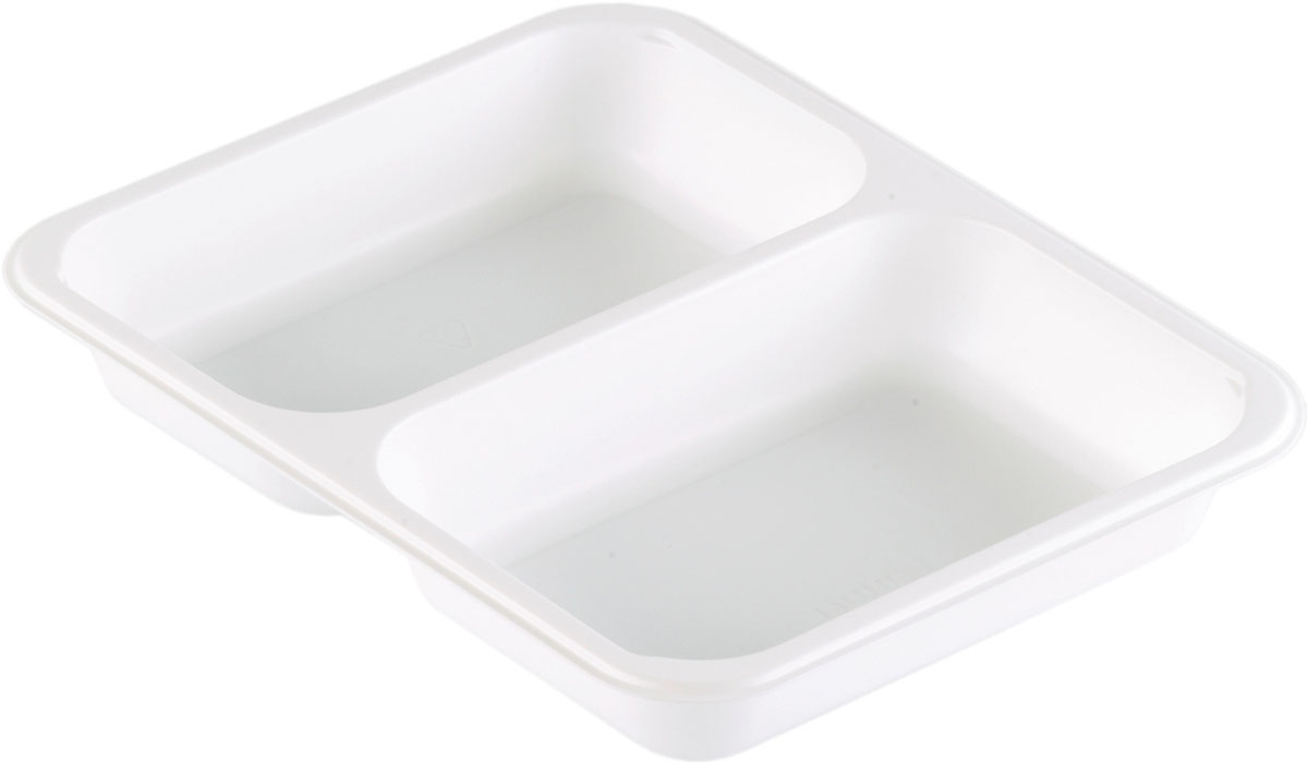 PP-Schale Caterline 227×178×32 mm - 440|370 ml - Weiß - 2-Teilung