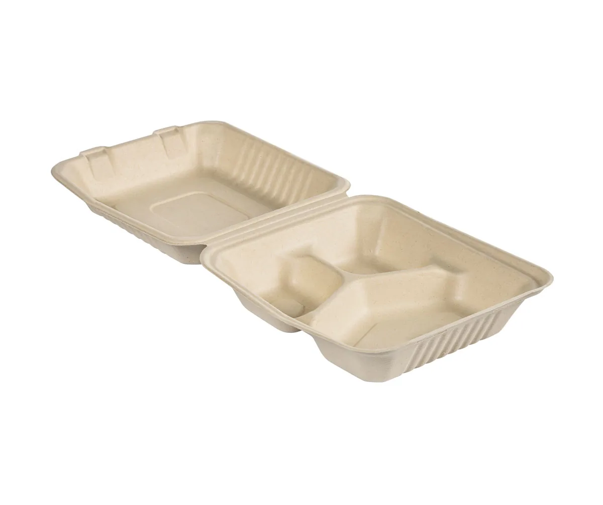 Menübox 325|90|90 ml · 225×200×45 mm · Braun · Bagasse