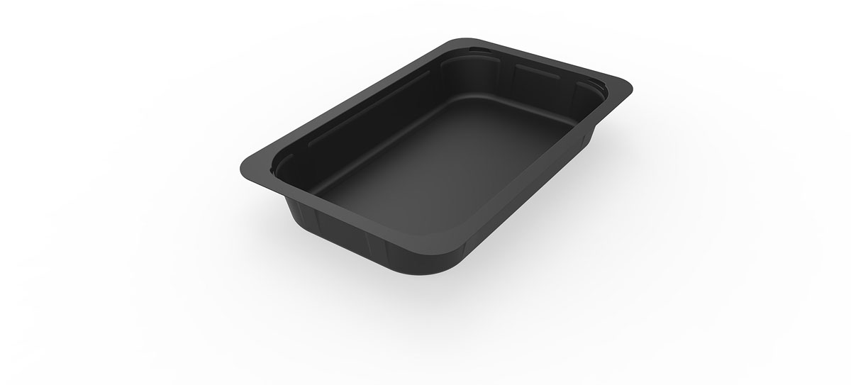 1/4 GN Menübox 263 x 161 x 40 mm Schwarz ungeteilt