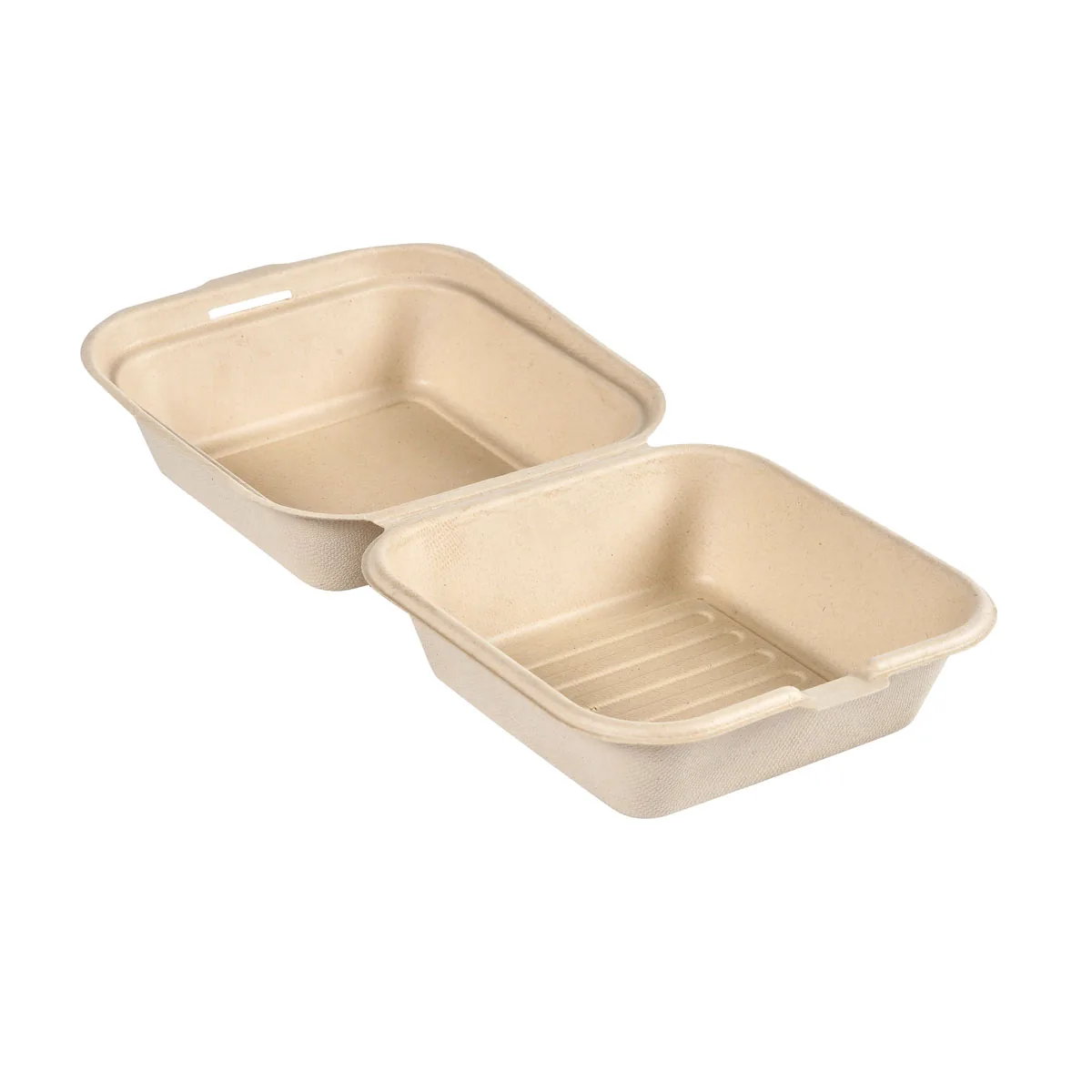Snackbox 475 ml · 150×150×40 mm · Braun · Bagasse