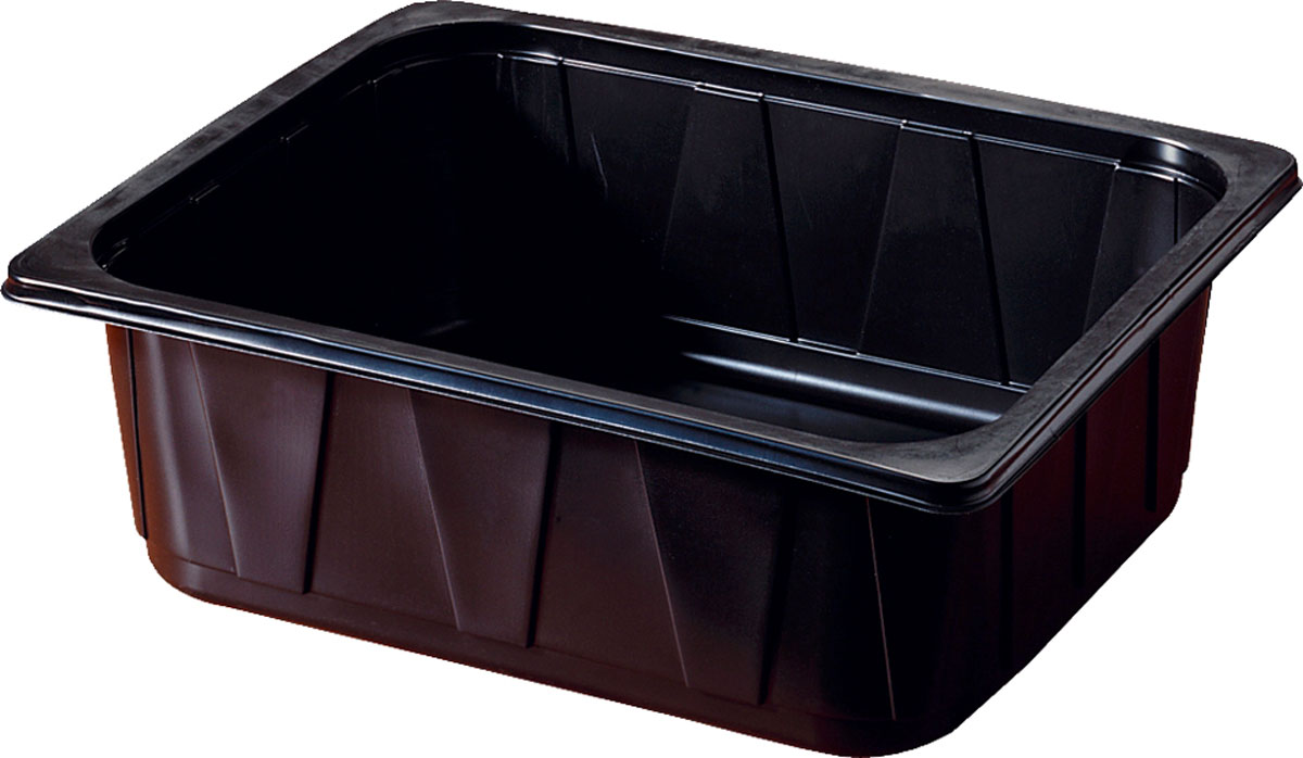 PP-Schale 1/2 GN 325×265×100 mm Schwarz ungeteilt