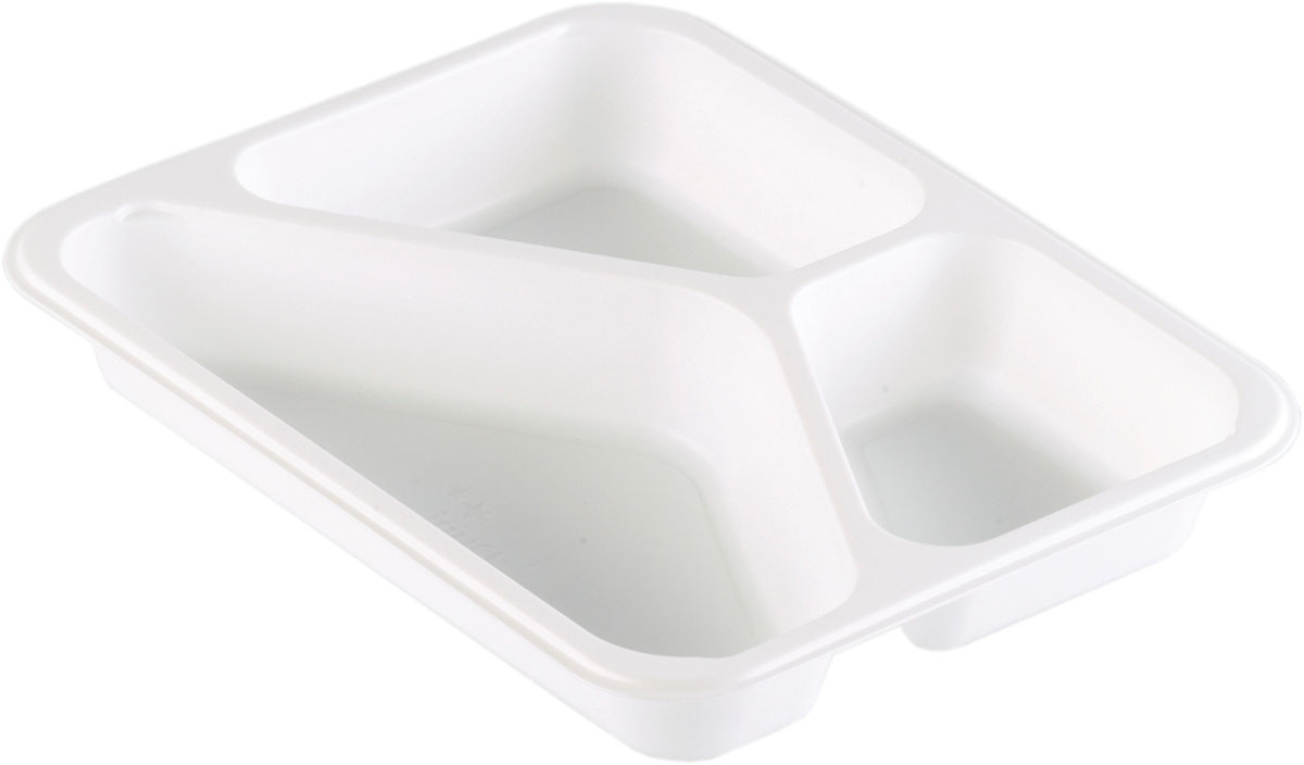 PP-Schale Caterline 227×178×32 mm - 350|225|170 ml - Weiß - 3-Teilung