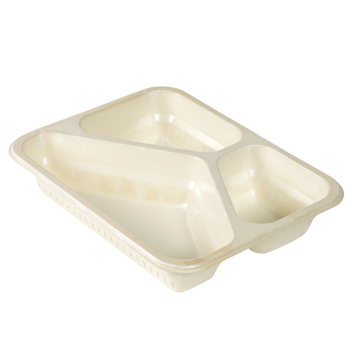 Schale Faser 227×178×45 mm - 500|250|190 ml - Naturbraun - 3-Teilung Natürlich