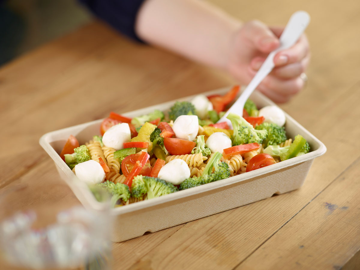 Menübox 1200 ml · 230×155×46 mm · Braun · Bagasse