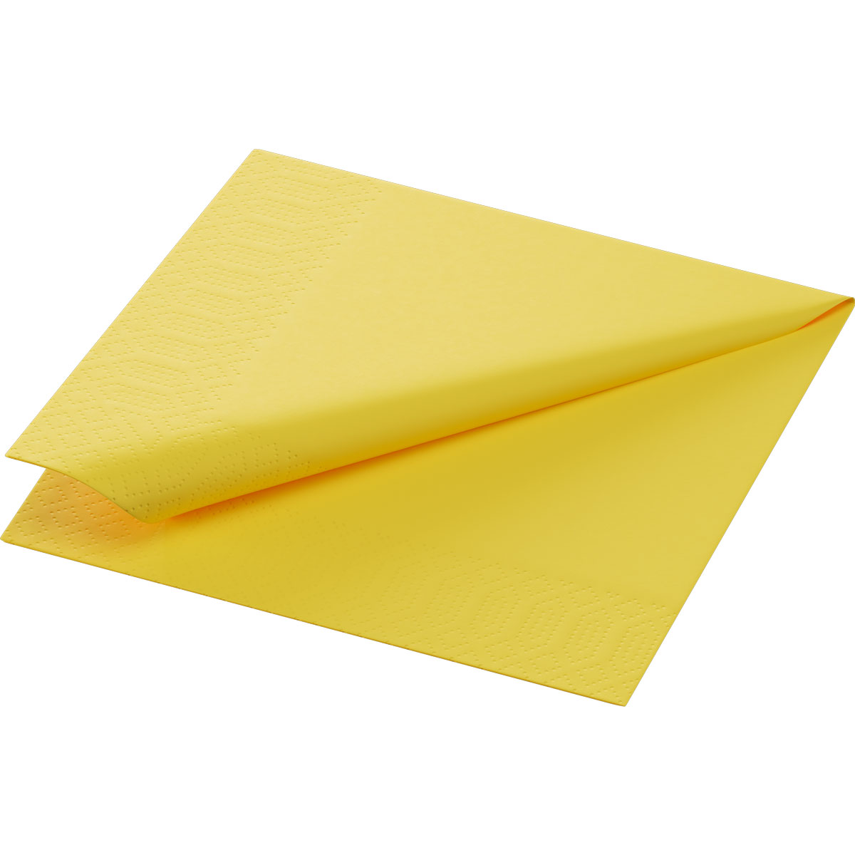 Serviette · 24×24 cm · Gelb · 3-lagig · 1/4 Falz · Tissue