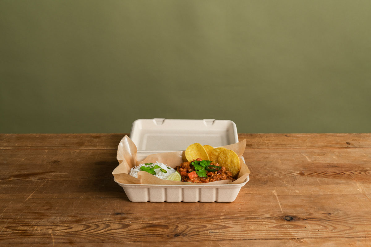 Menübox - 600 ml - 130×180×50 mm - Braun - ungeteilt
