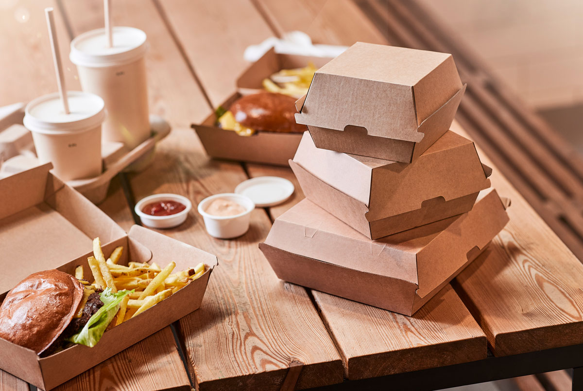 Burgerbox - 700 ml - 165×145×50 mm - Braun - ungeteilt