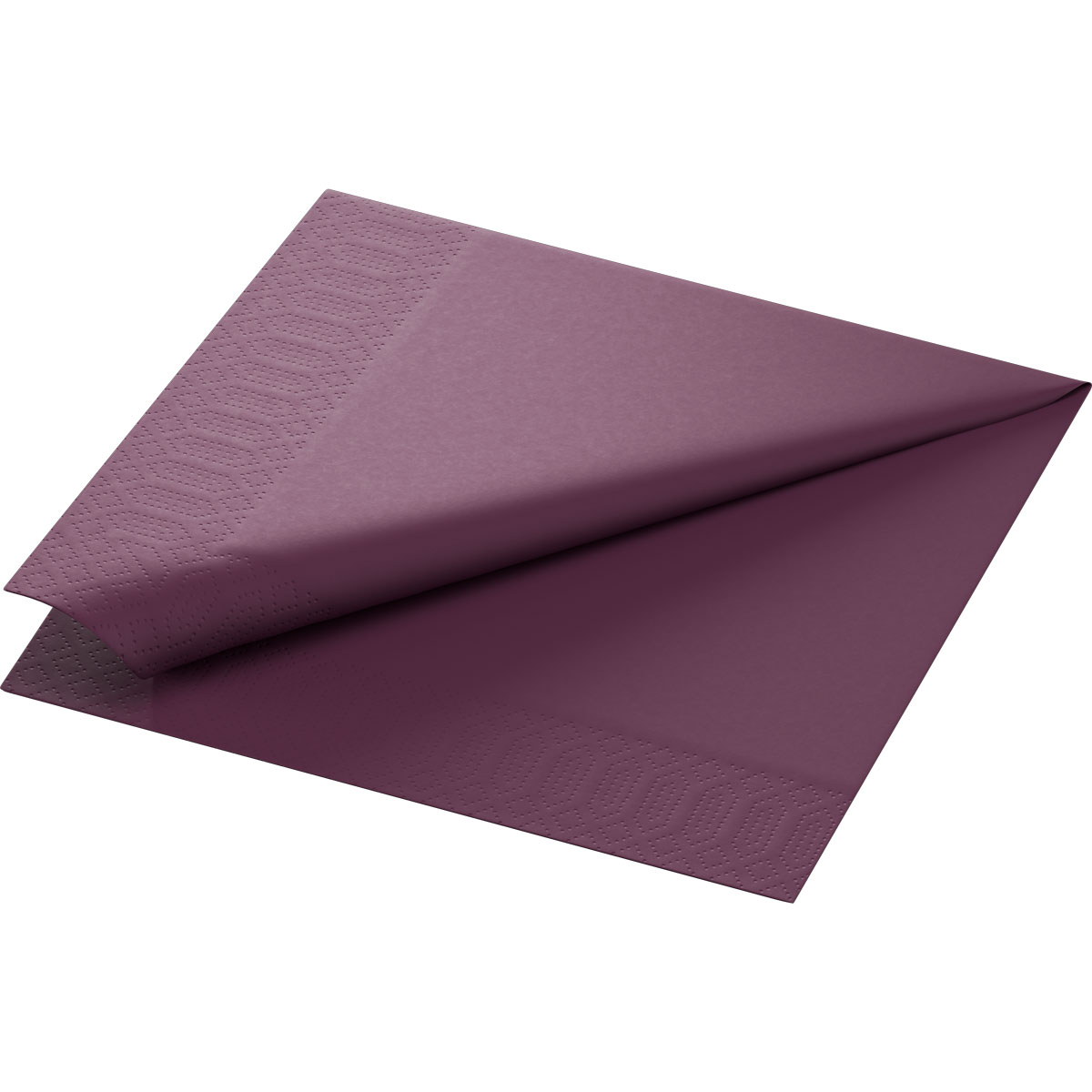 Serviette · 40×40 cm · Plum · 3-lagig · 1/4 Falz · Tissue