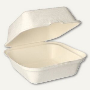 Hamburger-Box pure aus Zuckerrohr 8 x 14 x 15 cm natur