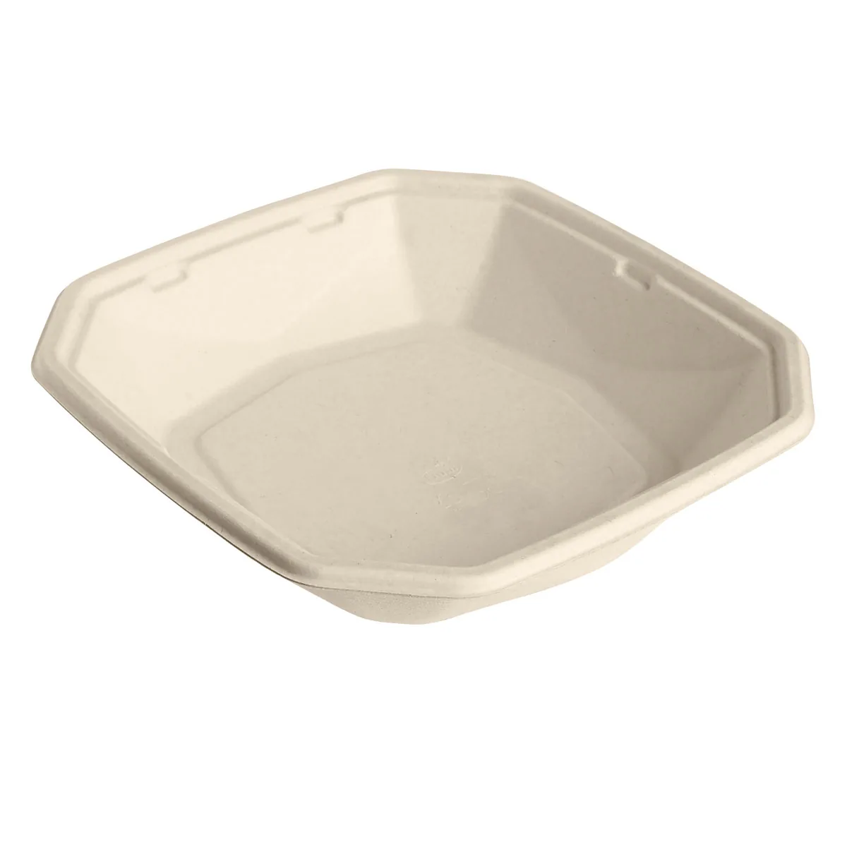 Salatschale 1000 ml · 224×224×43 mm · Braun · Bagasse – Duni Octabagasse