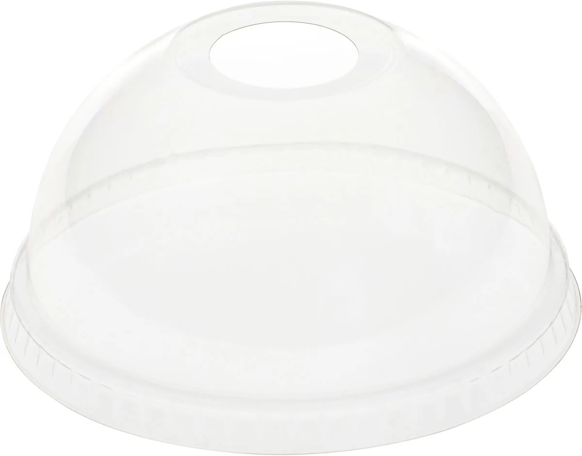 Kuppeldeckel mit Trinköffnung · 102×102×55 mm · Transparent · rPET